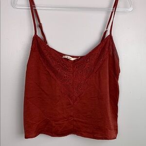 Mi Ami large Elegant Red Lace Trim Cami Top